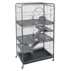 TIAKI Kleintierkäfig Villa - Sparset: Hauptkäfig + Add-on ( L 79 x B 52 x H 142 cm)