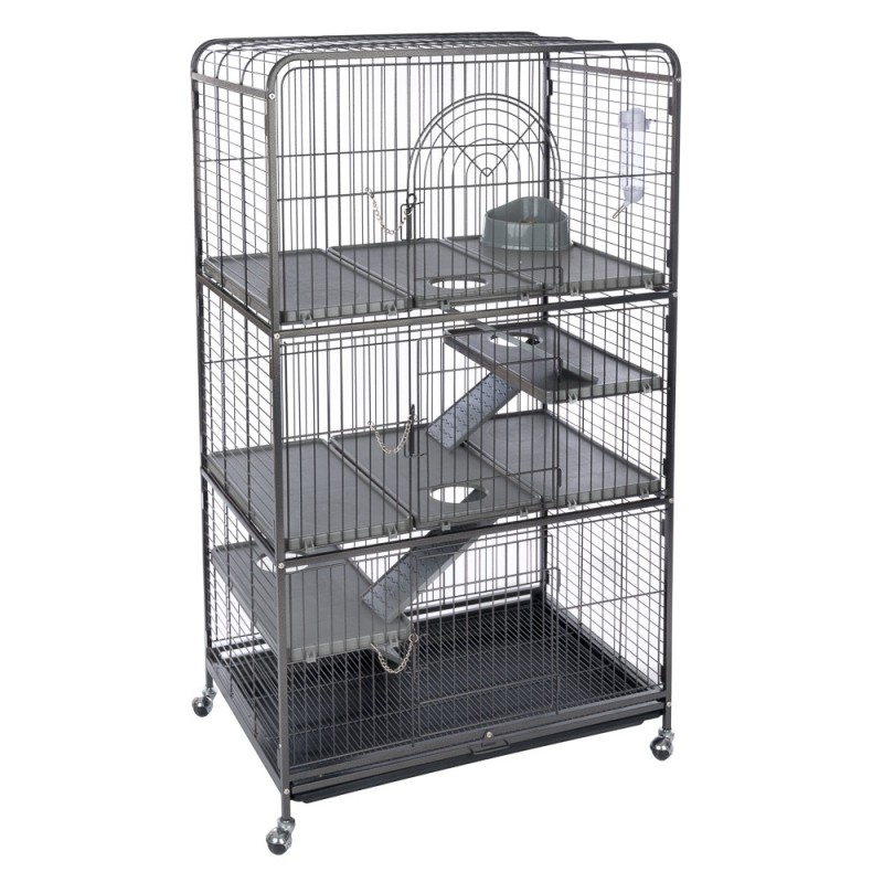 TIAKI Kleintierkäfig Villa - Sparset: Hauptkäfig + Add-on ( L 79 x B 52 x H 142 cm)