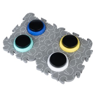 TIAKI Pet Talking Buttons "Let's Talk!" - Ø 9 x H 4 cm, 4 Stück