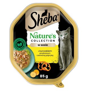 SHEBA Nature's Collection 85 g: Nassvollnahrung für adulte Katzen mit Huhn und Paprika in Sauce