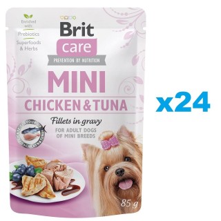 BRIT Care Mini Pouch Huhn und Thunfisch 24x85g Nassfutter für kleine Hunderassen