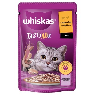 WHISKAS Adult 85g: Nassfutter für adulte Katzen mit Lamm und Pute in Sauce