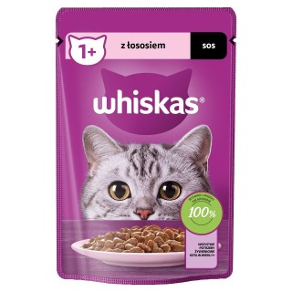WHISKAS Adult 85g: Nassfutter für adulte Katzen mit Lachs in Sauce