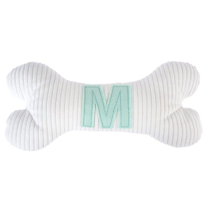 TIAKI Plüschknochen mit Initiale M - L 26 x B 12 x H 5,5 cm