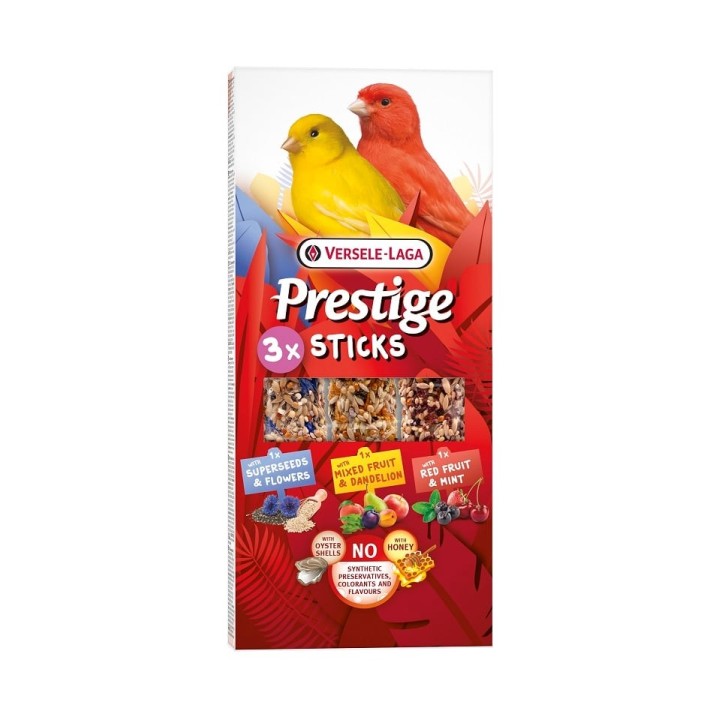 VERSELE-LAGA Prestige Sticks 3 verschiedene Fläschchen für Kanarienvögel 90g