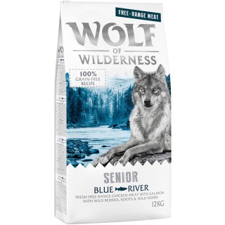 Wolf of Wilderness Senior "Blue River" - Freilandhuhn & Lachs - 12 kg