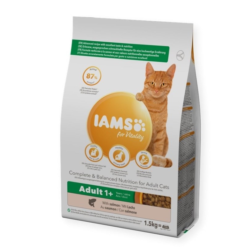 IAMS Naturally erwachsene Katze mit viel nordatlantischem Lachs &amp, Reis 2,7 kg