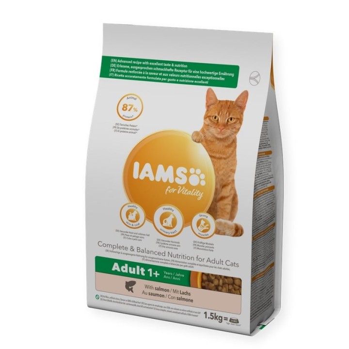 IAMS Naturally erwachsene Katze mit viel nordatlantischem Lachs &amp, Reis 2,7 kg