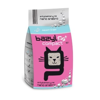 BAZYL Ag+ Compact Fresh 10 L Bentonit-Katzenstreu mit Nanosilber Frischeduft