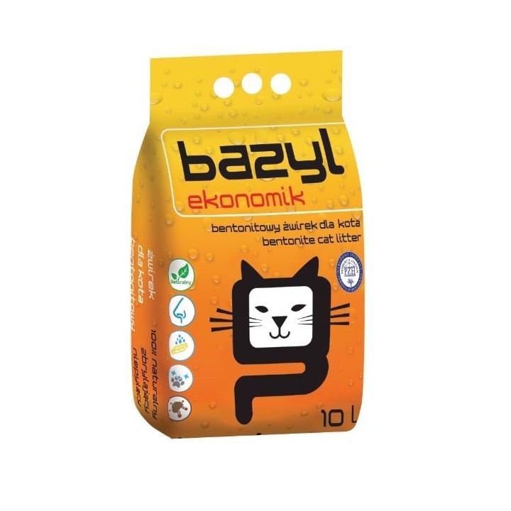 BAZYL Ekonomik 10 L natürliches Bentonit-Katzenstreu