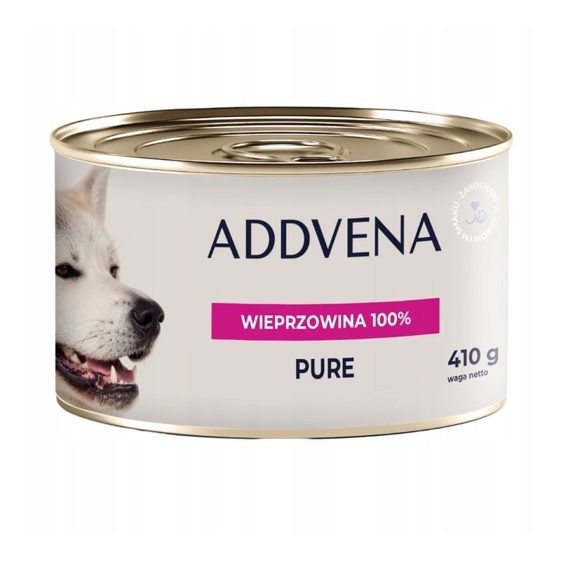 ADDVENA Moist Pure 100% Schweinefleisch 410 g Monoprotein Nassfutter für Hunde