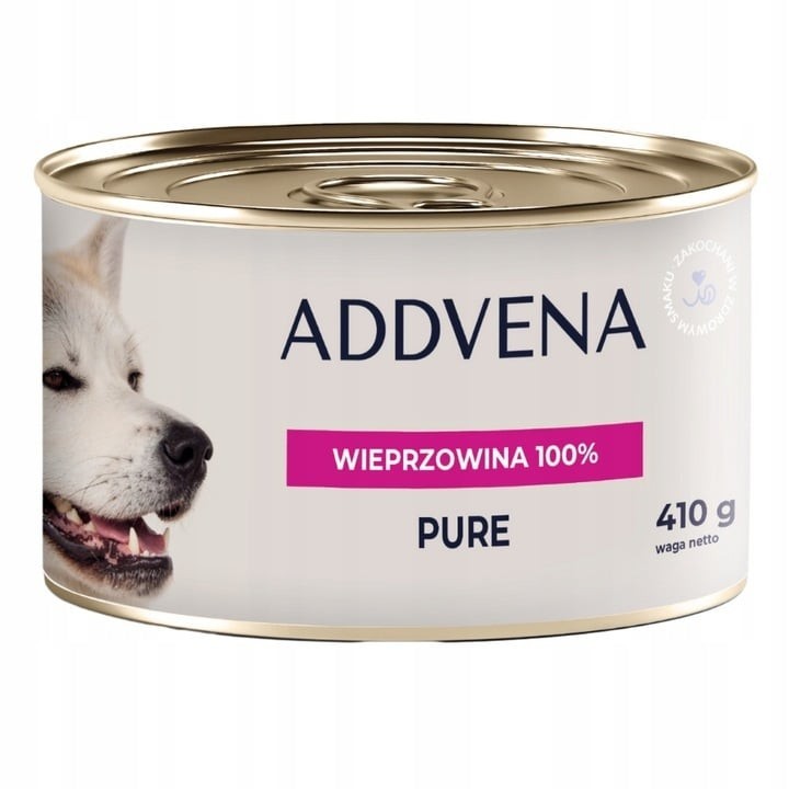 ADDVENA Moist Pure 100% Schweinefleisch 410 g Monoprotein Nassfutter für Hunde