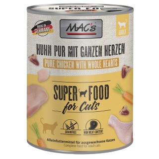 MAC´s Cat 6 x 800 g - Huhn PUR mit ganzen Geflügelherzen