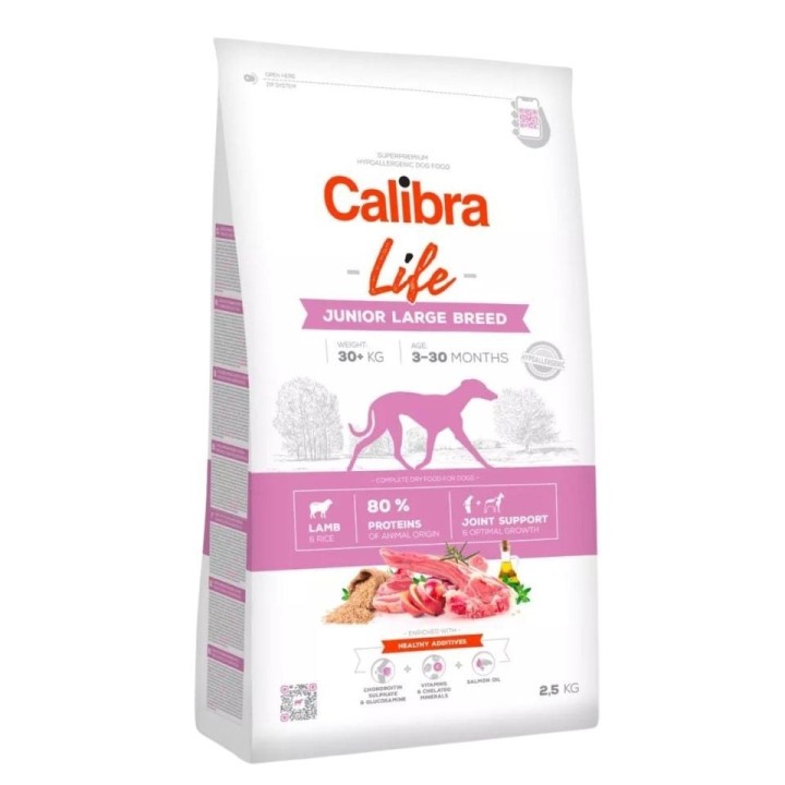 CALIBRA Dog Life Junior Large Breed Lamb 2,5 kg für Welpen großer Rassen, Lamm