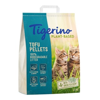 Tigerino Plant-Based Katzenstreu zum Probierpreis! Tofu - Duft nach grünem Tee 11 l (4,6 kg)