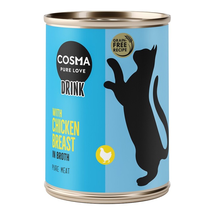 10 + 2 gratis! 12 x 100 g Cosma Drinks   - Hühnchenbrust