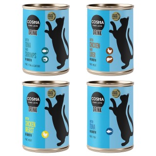 10 + 2 gratis! 12 x 100 g Cosma Drinks   - Mix (4 Sorten)