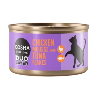Cosma DUO Layer 24 x 70 g zum Aktionspreis! - Hühnchenmousse mit Thunfischstückchen