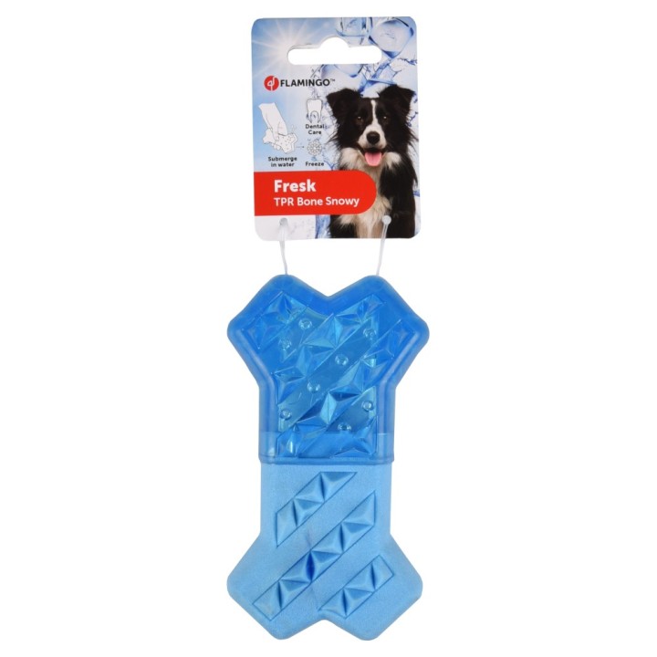 Flamingo Hundespielzeug Snowy Bone, blau - L 13,3 x B 7,4 x H 3,8 cm