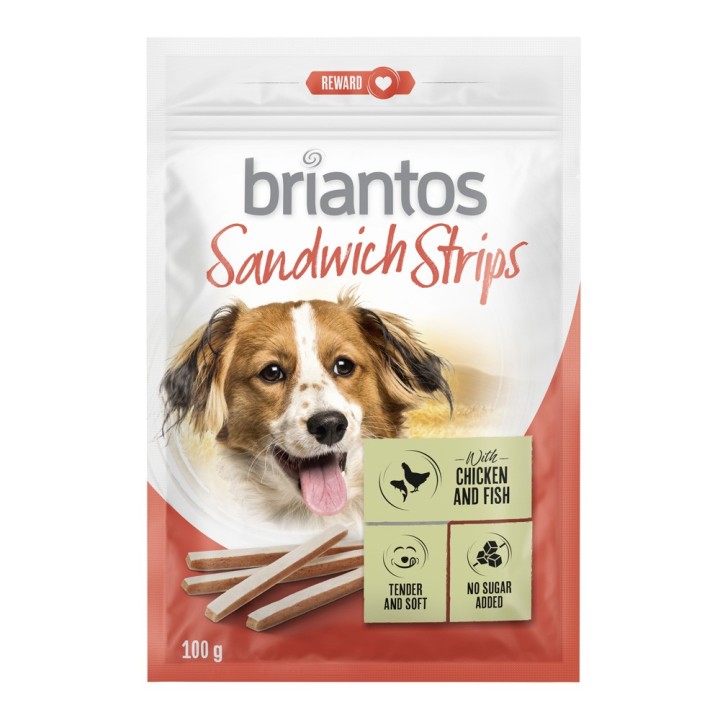 Briantos Sandwich Strips für Hunde - 4 x 100 g
