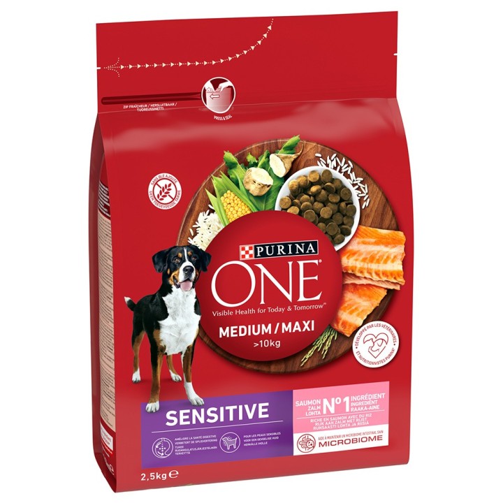 PURINA ONE Medium/Maxi Sensitive Lachs - 2,5 kg