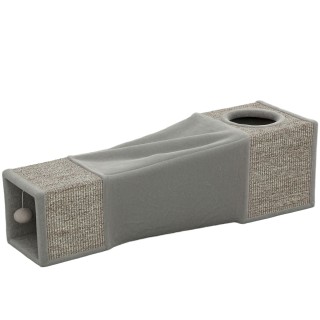 PawHut Katzentunnel, Katzenspielzeug mit Spielball, Katzenhöhle, Faltbarer Spieltunnel aus Sisal, Kombiniertes Design, Braun+