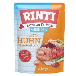 Sparpaket RINTI Kennerfleisch Pouches 20 x 400 g - Junior Huhn