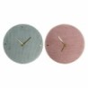 Wanduhr DKD Home Decor grün Rosa 40,5 x 5,5 x 40,5 cm (2 Stück)