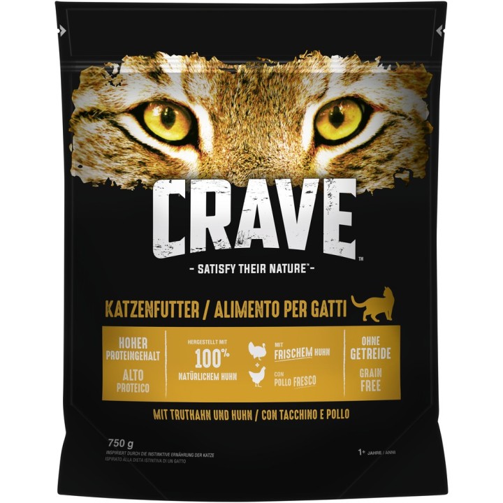 Crave Trockenfutter Katze mit Truthahn & Huhn - 750 g