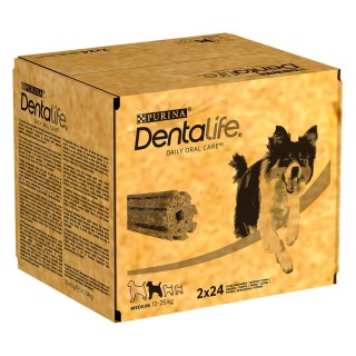 2 x Purina Dentalife Hundesnacks zum Sonderpreis! - Tägliche Zahnpflege-Snacks für mittelgroße Hunde (12-25 kg) - 96 Sticks