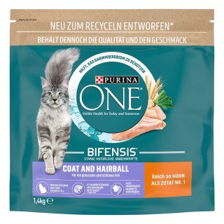 750 g / 1,4 kg PURINA ONE zum Sonderpreis! - 1,4 kg Coat & Hairball