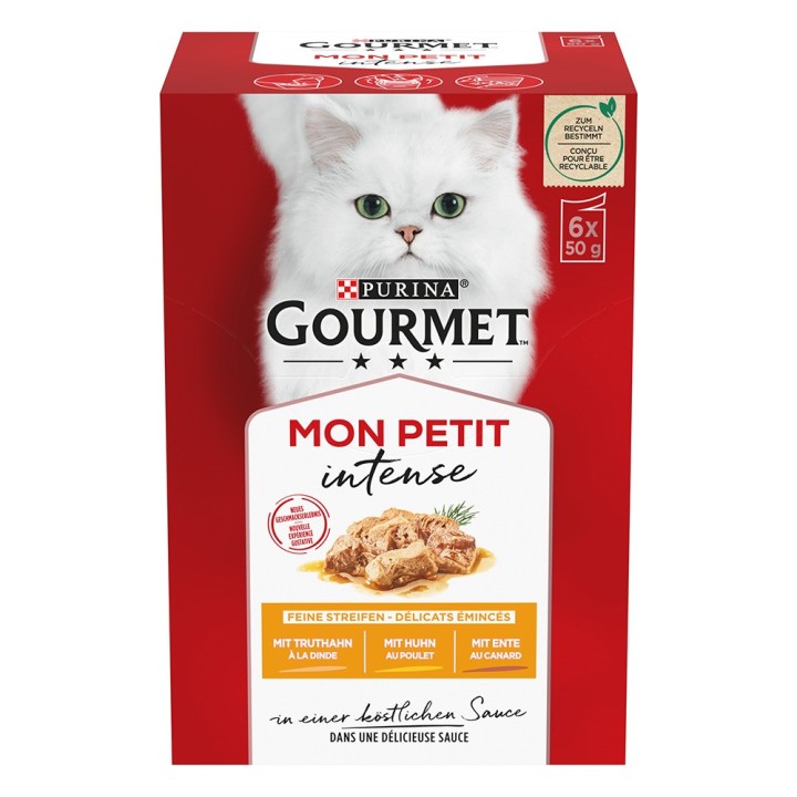6 x 50 g Gourmet Mon Petit Mixpaket zum Sonderpreis! - Ente, Huhn, Truthahn