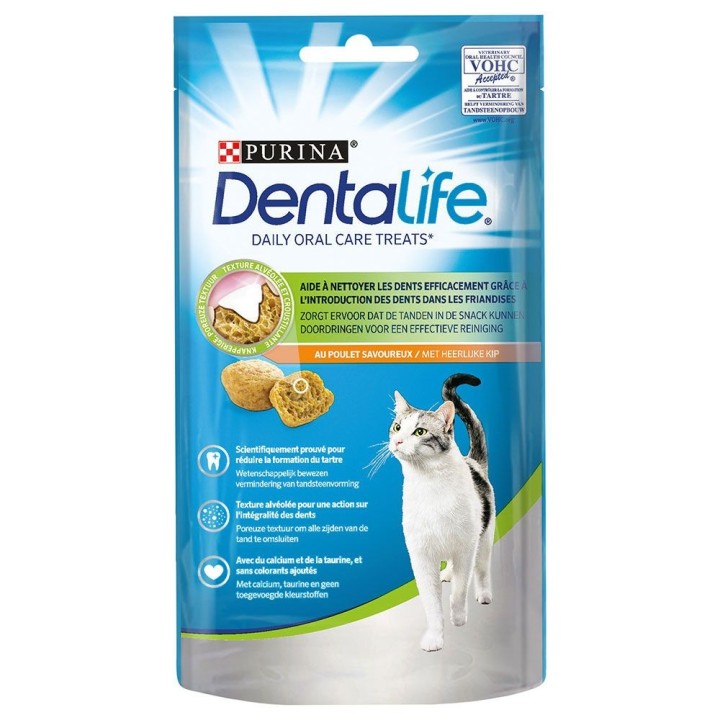 16 x 40 g PURINA Dentalife Tägliche Katzen-Zahnpflege-Snacks zum Sonderpreis! - Huhn