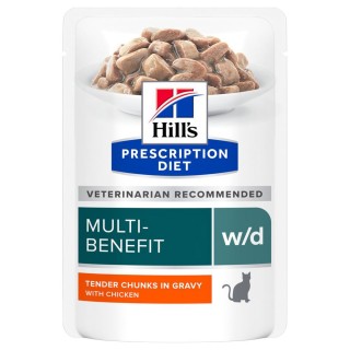 10 + 2 gratis! 12 x 85 g Hill’s Prescription Diet - w/d mit Huhn