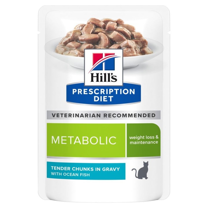 10 + 2 gratis! 12 x 85 g Hill’s Prescription Diet - Metabolic mit Meeresfisch