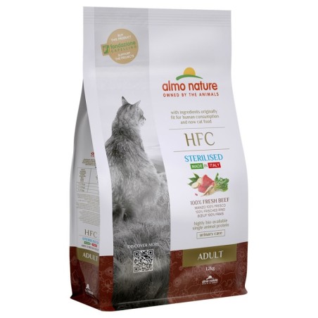 200 g gratis! 1,2 kg Almo Nature HFC Trockenfutter - Adult Sterilised Rind