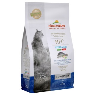 200 g gratis! 1,2 kg Almo Nature HFC Trockenfutter - Longevity Sterilized Wolfsbarsch & Goldbrasse