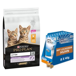 10 kg PURINA PRO PLAN + 8 x 40 g Dentalife Tägliche Zahnpflege-Snacks gratis! - Kitten Healthy Start reich an Huhn