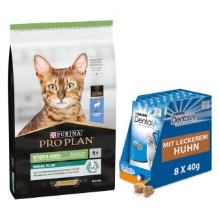 10 kg PURINA PRO PLAN + 8 x 40 g Dentalife Tägliche Zahnpflege-Snacks gratis! - Sterilised Adult Renal Plus Kaninchen