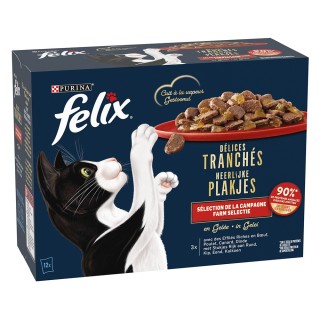 12 x 80 g Felix Köstliche Scheibchen zum Sonderpreis! - Farm-Auswahl in Gelee