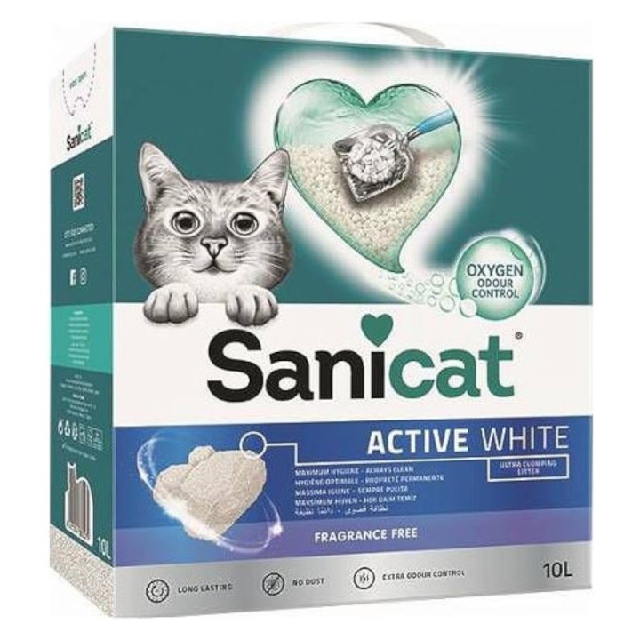 2 x 8 l / 2 x 10 l Sanicat Katzenstreu zum Sonderpreis! - 2 x 10 l Active White