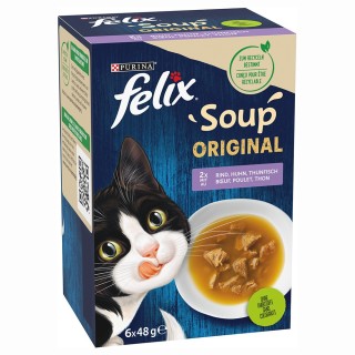 5 + 1 gratis! 6 x 48 g Felix Soup - Gemischte Vielfalt