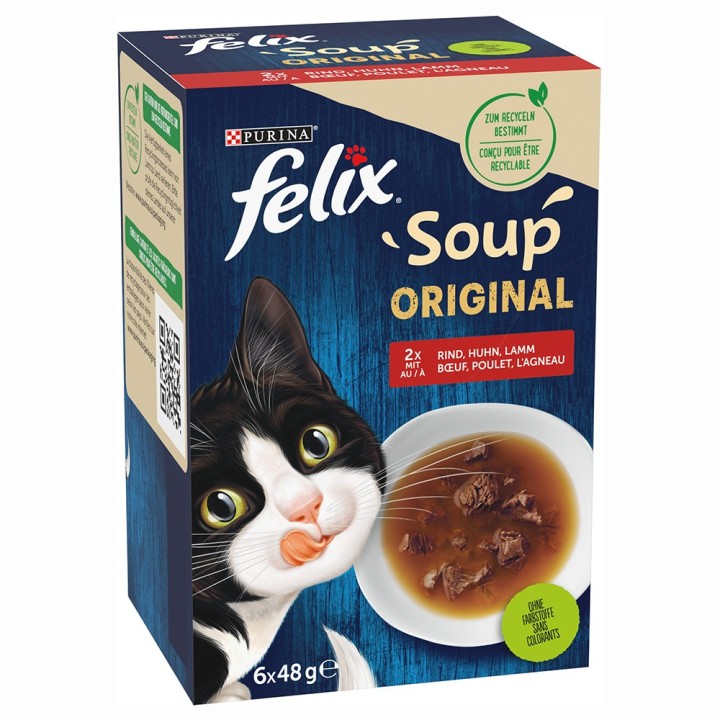 5 + 1 gratis! 6 x 48 g Felix Soup - Geschmacksvielfalt vom Land