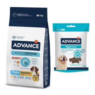 Advance Trockenfutter + passender Snack gratis! - 12 kg Puppy Sensitive  + 150 g Puppy Snack
