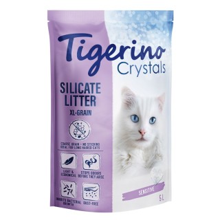 5 + 1 gratis! 6 x 5 l Tigerino Crystals -  XL-Grain Sensitive (parfümfrei)