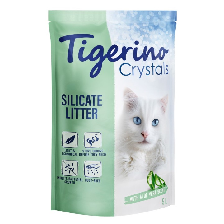 5 + 1 gratis! 6 x 5 l Tigerino Crystals - Aloe-Vera-Duft