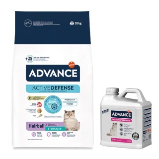10 kg Advance Trockenfutter + 6,36 kg Arena Multiperformance Katzenstreu gratis! - Sterilized Hairball