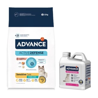 10 kg Advance Trockenfutter + 6,36 kg Arena Multiperformance Katzenstreu gratis! - Sterilized Sensitive