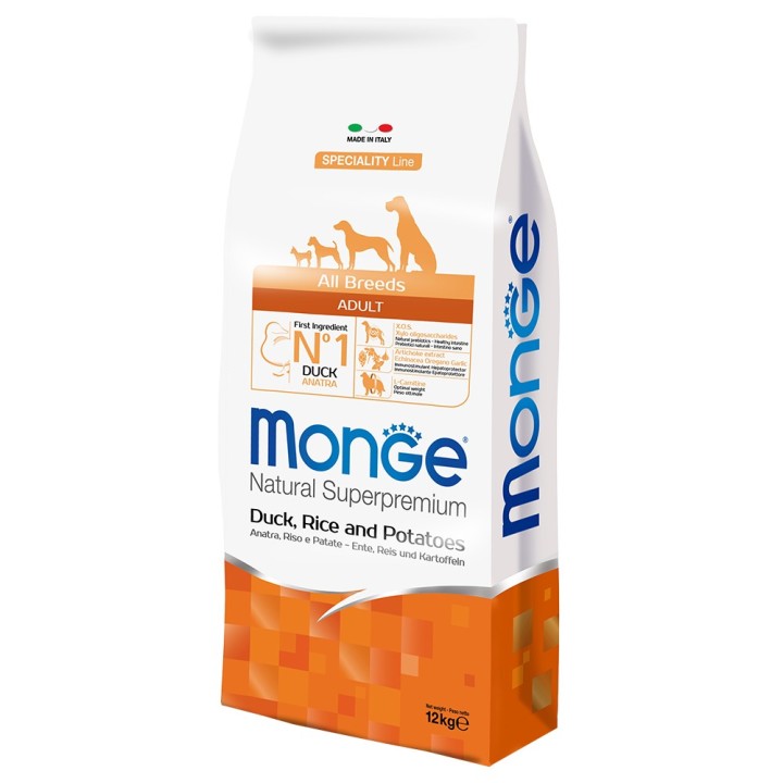 Monge Superpremium All Breeds Adult Ente, Reis & Kartoffel - 12 kg
