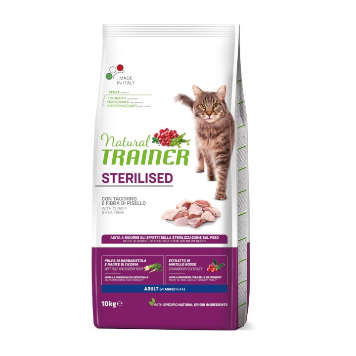 1 kg gratis! 10 kg Natural Trainer Sterilised  - Truthahn